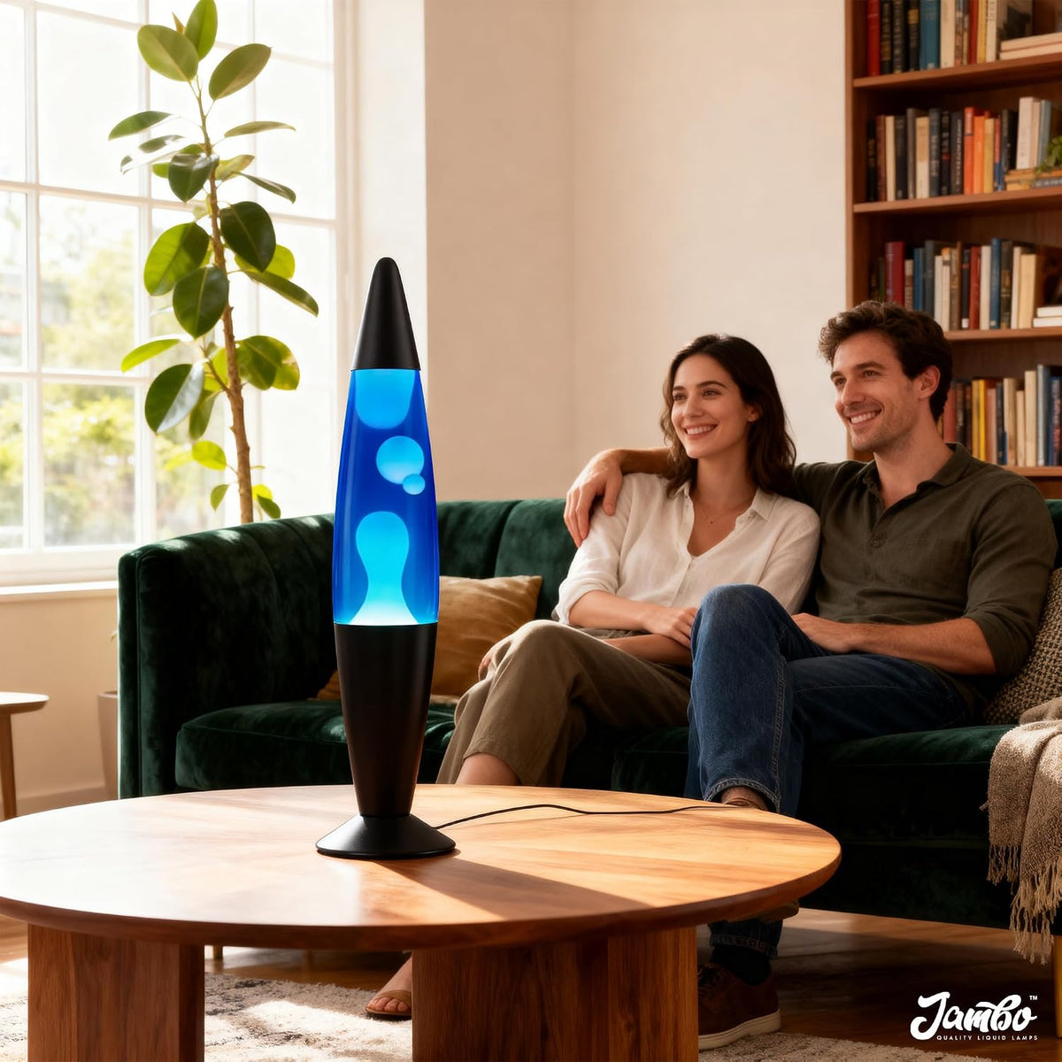 16" Beautiful Lamp- Blue with White/Blue Wax, Relaxing Liquid Lamp for Living Room Office Bedroom Adults Teens Kids, Magma Light, Night Light Nightlight, Home Decor