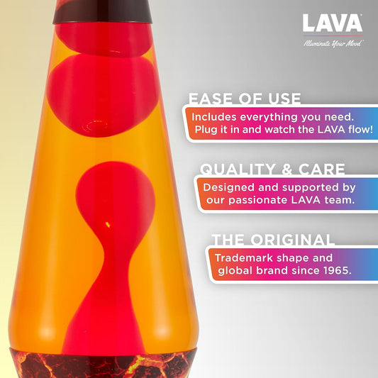 The Original Lava® Lamp - 14.5" Volcanic Crags - Classic Liquid Motion Lamp - Red Wax and Orange Liquid - #2078 (Amazon Exclusive)