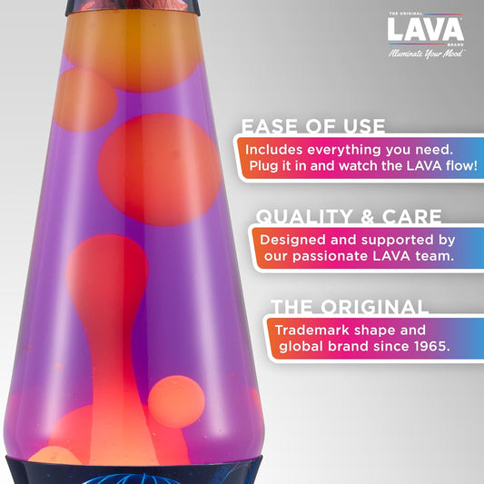 Lava the Original Lamp - 14.5" Luminous Jelly Fish – Classic Liquid Motion Lamp - Yellow Wax and Purple Liquid - Item #2424 (Amazon Exclusive)
