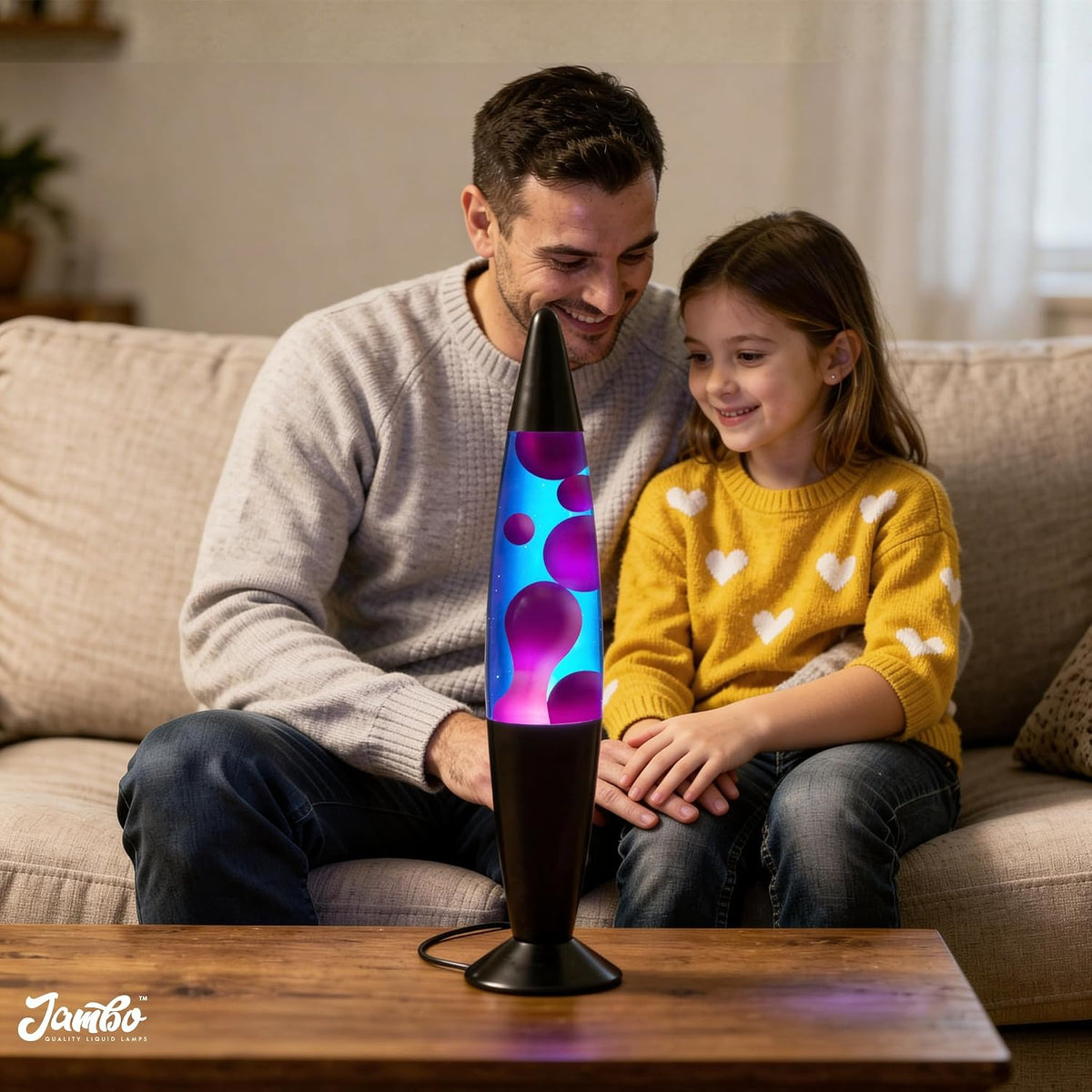 16" Beautiful Lamp- Blue with Purple Wax, Relaxing Liquid Lamp for Living Room Office Bedroom Adults Teens Kids, Magma Light, Night Light Nightlight, Home Decor