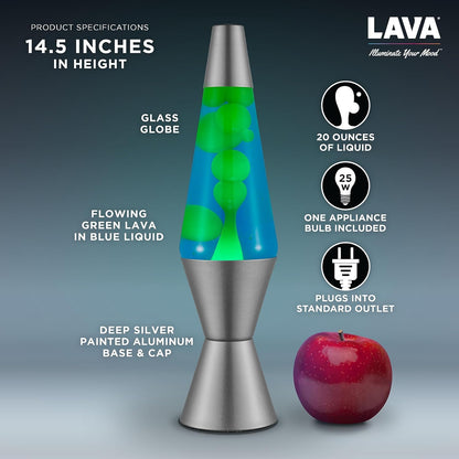 Lava® Lamp - 14.5" Deep Ocean - the Original Motion Light - Yellow/Green Wax and Blue Liquid - Item #2634 (Amazon Exclusive)