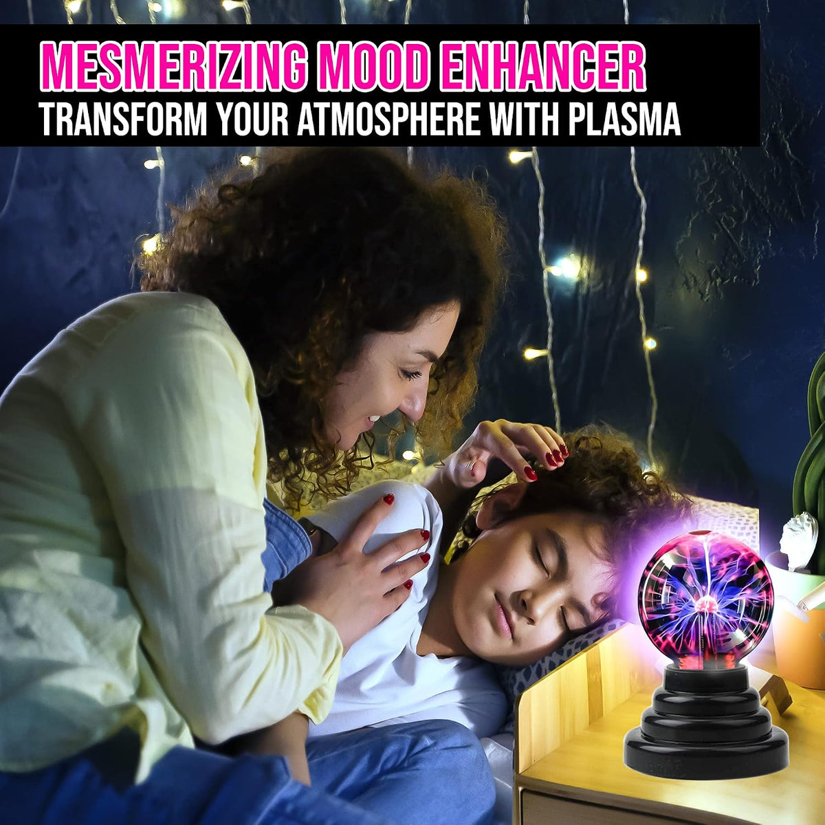 Plasma Ball Lamp Touch Sensitive Novelty Nebula Sphere Globe Magical Orb Toy Gift for Kids, Men & Women for Birthday, Christmas, Party Celebrations (3 Inch) - USB & Battery Powered