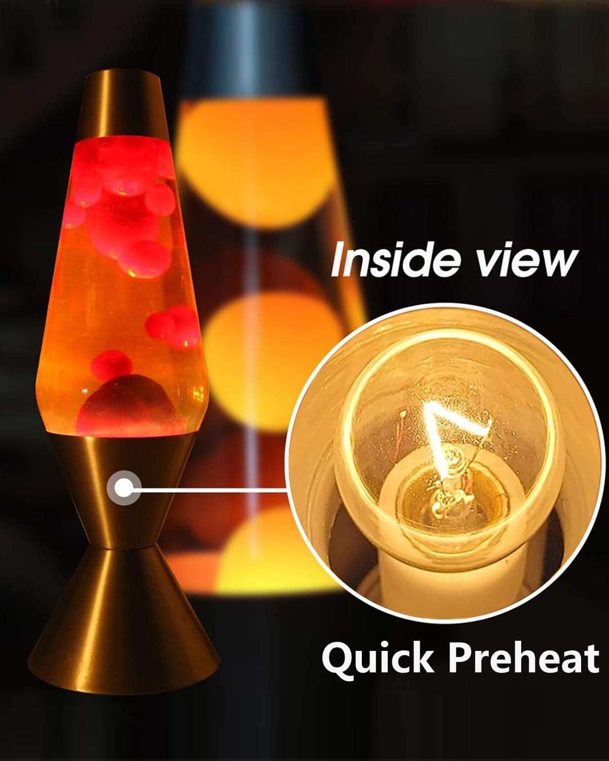 Lava Lamp Bulbs,25 Watt Original Replacement Bulbs for 14.5-Inch/20-Ounce Lava Lamp, High Temp Resistance, High-Output Heat S11 Bulb /120 Volt,Dimmable - Warm White-6 Pack