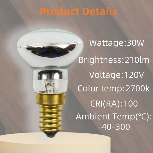 4 Pack Lava Lamp Bulb R39 E17 30W Reflector Bulbs for Bedroom and Office 120V Lava Lamp Light Bulb Replacement