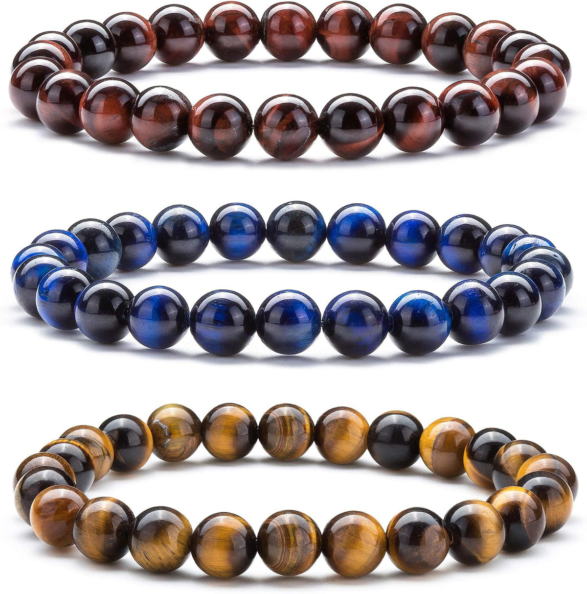 Men Women 8Mm Natural Stone Lava Rock Diffuser Bracelet