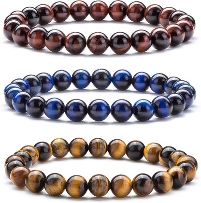 Men Women 8Mm Natural Stone Lava Rock Diffuser Bracelet