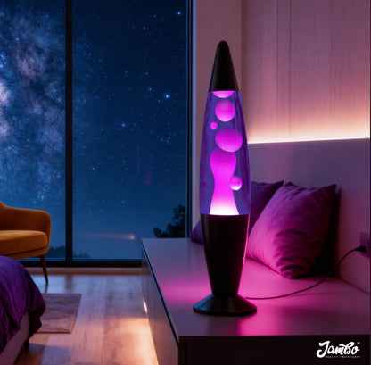 16" Beautiful Lamp- Purple with White/Pink Wax, Relaxing Liquid Lamp for Living Room Office Bedroom Adults Teens Kids, Magma Light, Night Light Nightlight, Home Decor