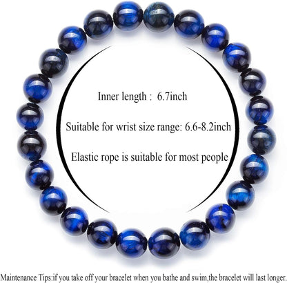 Men Women 8Mm Natural Stone Lava Rock Diffuser Bracelet