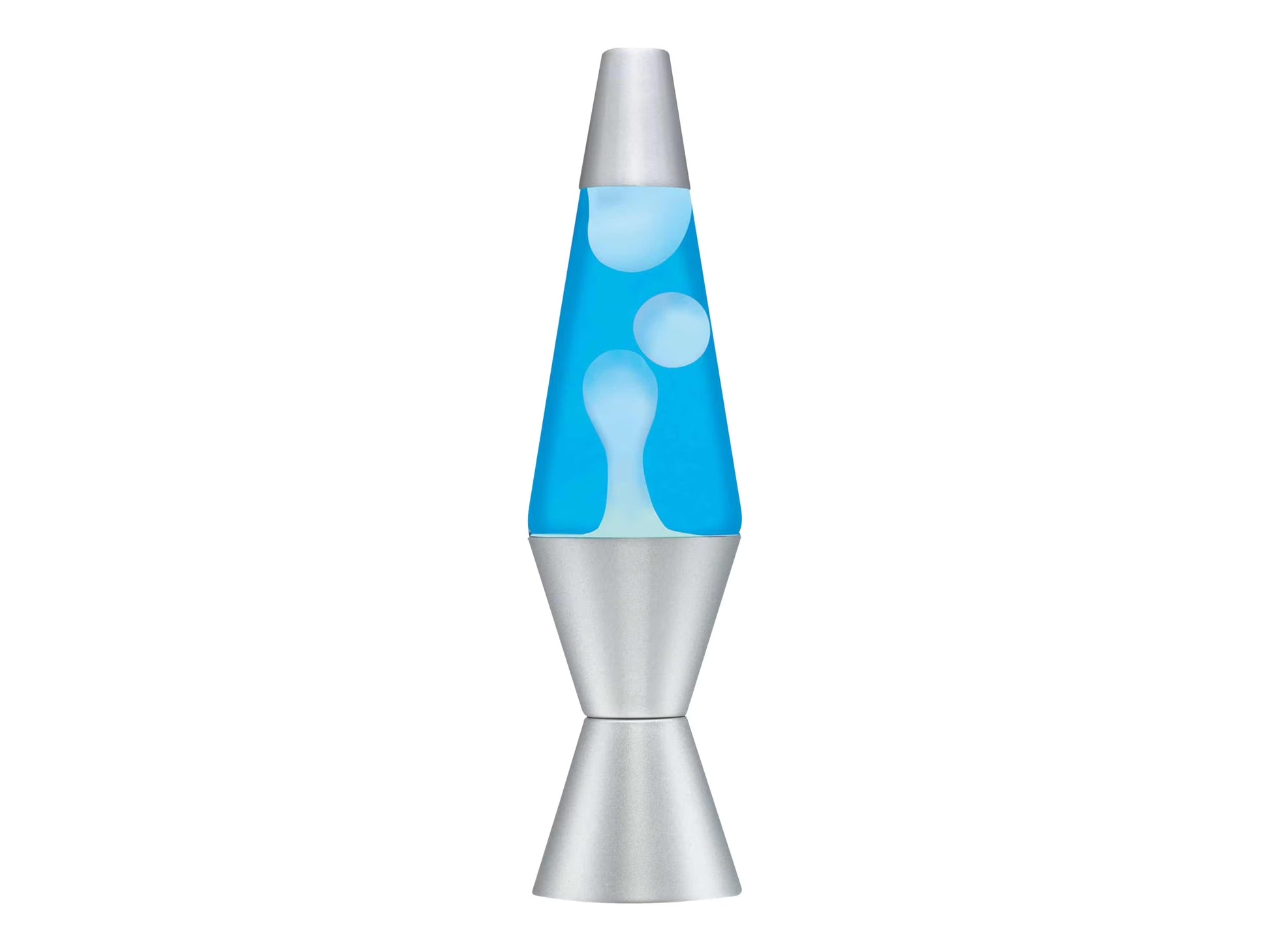 WD-40  Lamp 11.5” Silver Base  Lamp, White Wax in Blue Liquid