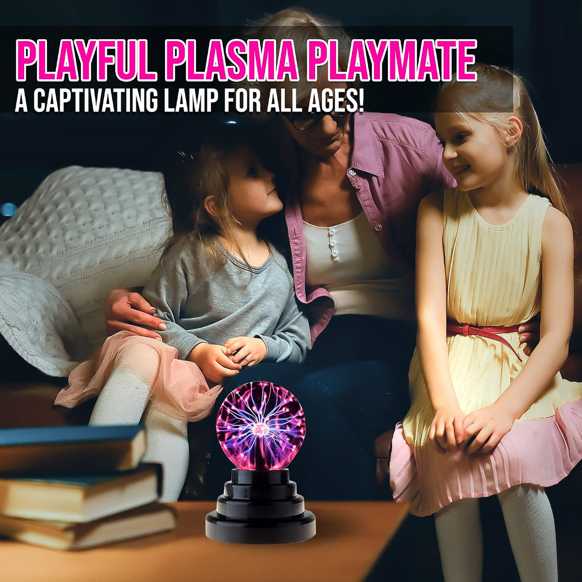 Plasma Ball Lamp Touch Sensitive Novelty Nebula Sphere Globe Magical Orb Toy Gift for Kids, Men & Women for Birthday, Christmas, Party Celebrations (3 Inch) - USB & Battery Powered