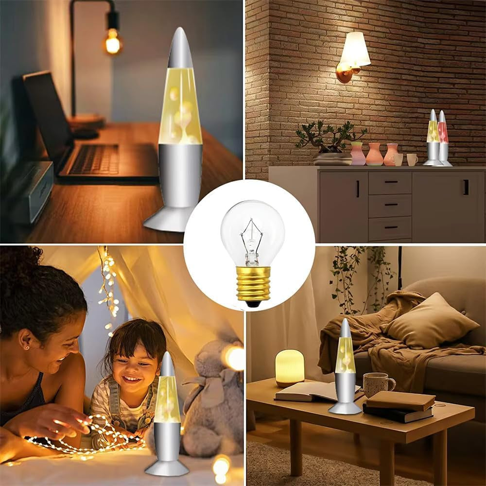 Lava Lamp Bulb 25 Watt, E17 Intermediate Base,The Lava Original Replacement for 14.5-Inch Lava Lamp, Soft Warm White Glow, Long Life, High Temp Resistance, High-Output Heat S11 (6PC-25W)