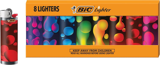 Maxi Pocket Lighter, Special Edition Lava Series, 8 Count Pack of Lighters
