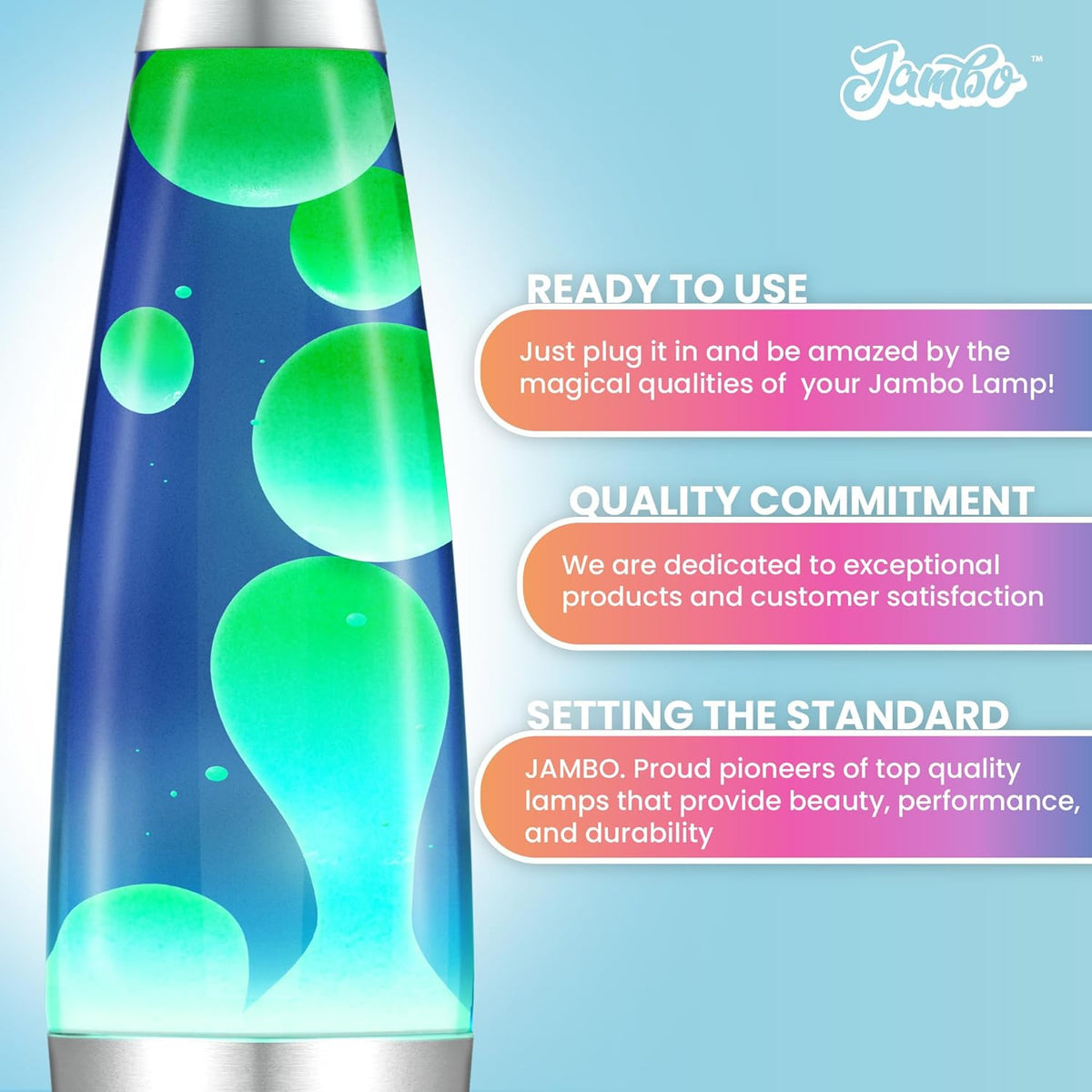 16" Beautiful Lamp- Blue with Yellow/Green Wax, Relaxing Liquid Light, Night Light Nightlight, Home Decor Living Room Office Bedroom Lamp for Adults Teens Kids, Magma Motion