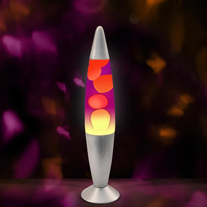 16" Beautiful Lamp- Purple with Yellow/Orange Wax, Relaxing Liquid Light, Night Light Nightlight, Home Decor Living Room Office Bedroom Lamp for Adults Teens Kids Magma Motion