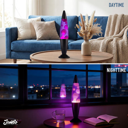 16" Beautiful Lamp- Purple with White/Pink Wax, Relaxing Liquid Lamp for Living Room Office Bedroom Adults Teens Kids, Magma Light, Night Light Nightlight, Home Decor