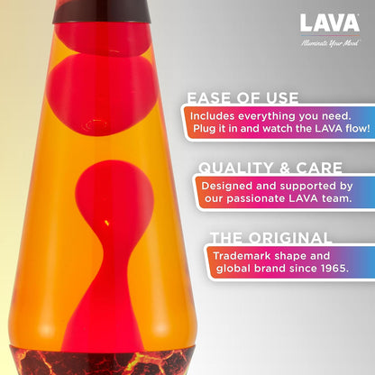 The Original Lava® Lamp - 14.5" Volcanic Crags - Classic Liquid Motion Lamp - Red Wax and Orange Liquid - #2078 (Amazon Exclusive)