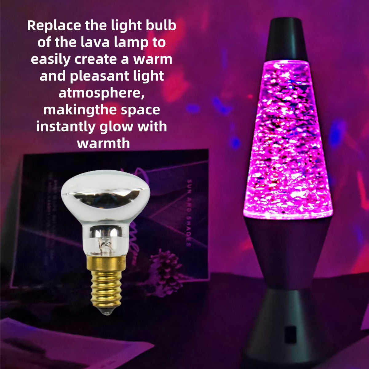4 Pack Lava Lamp Bulb R39 E17 30W Reflector Bulbs for Bedroom and Office 120V Lava Lamp Light Bulb Replacement