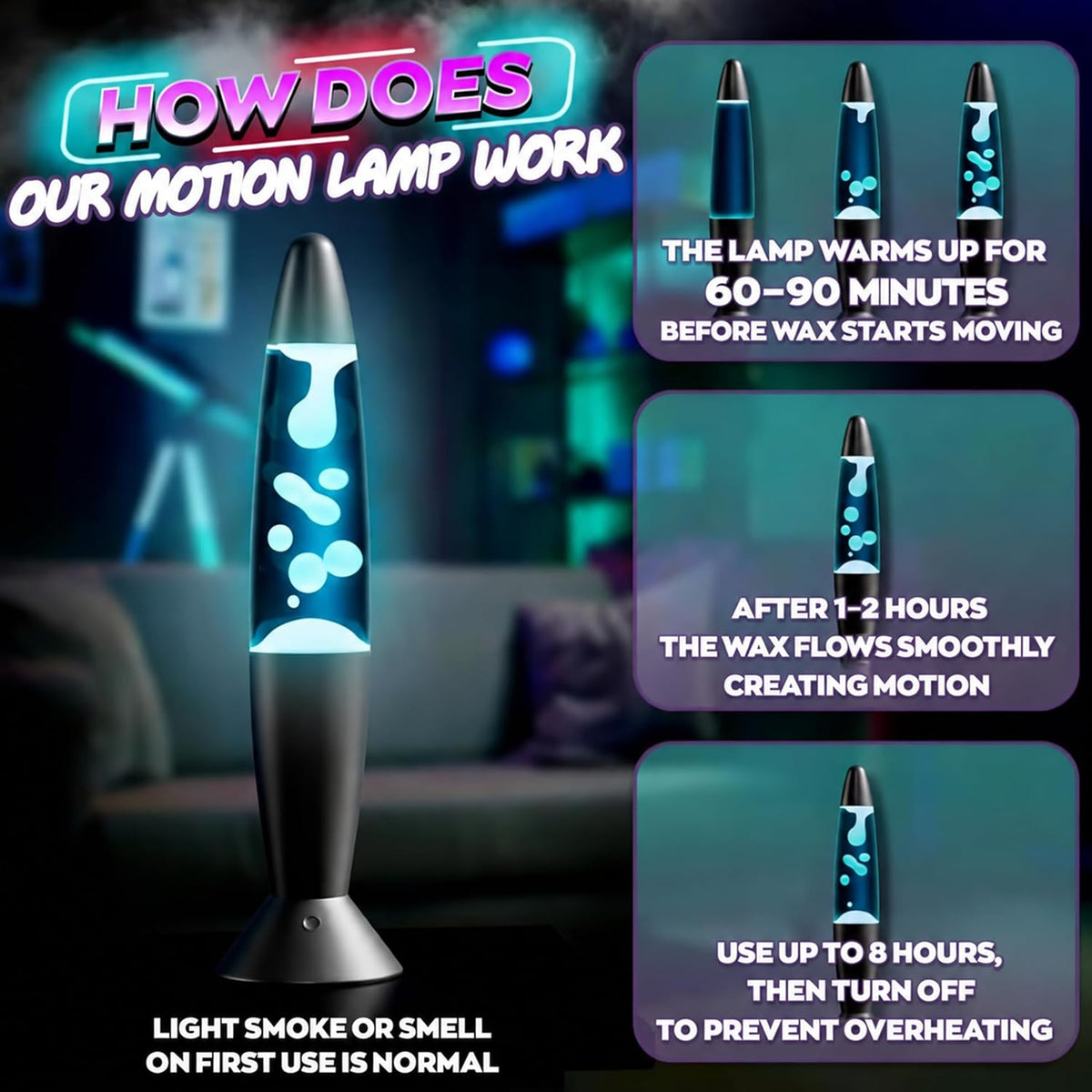 13.5 Inch LED Liquid Motion Lamp for Adults, 17 Color Changing