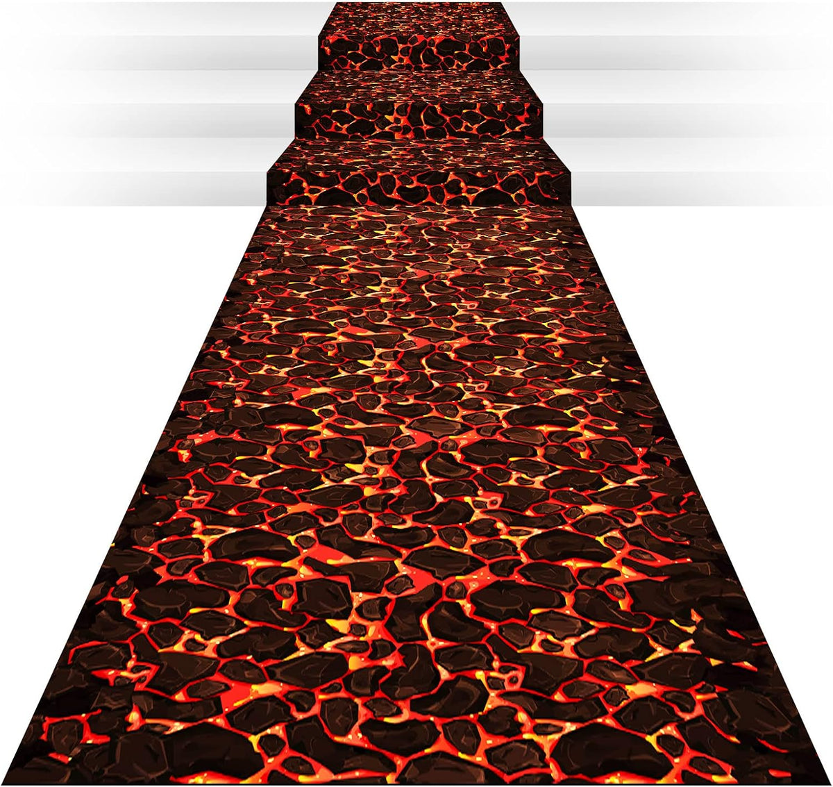 1 Pcs Lava Runner Plastic Volcano Floor Party Decoration