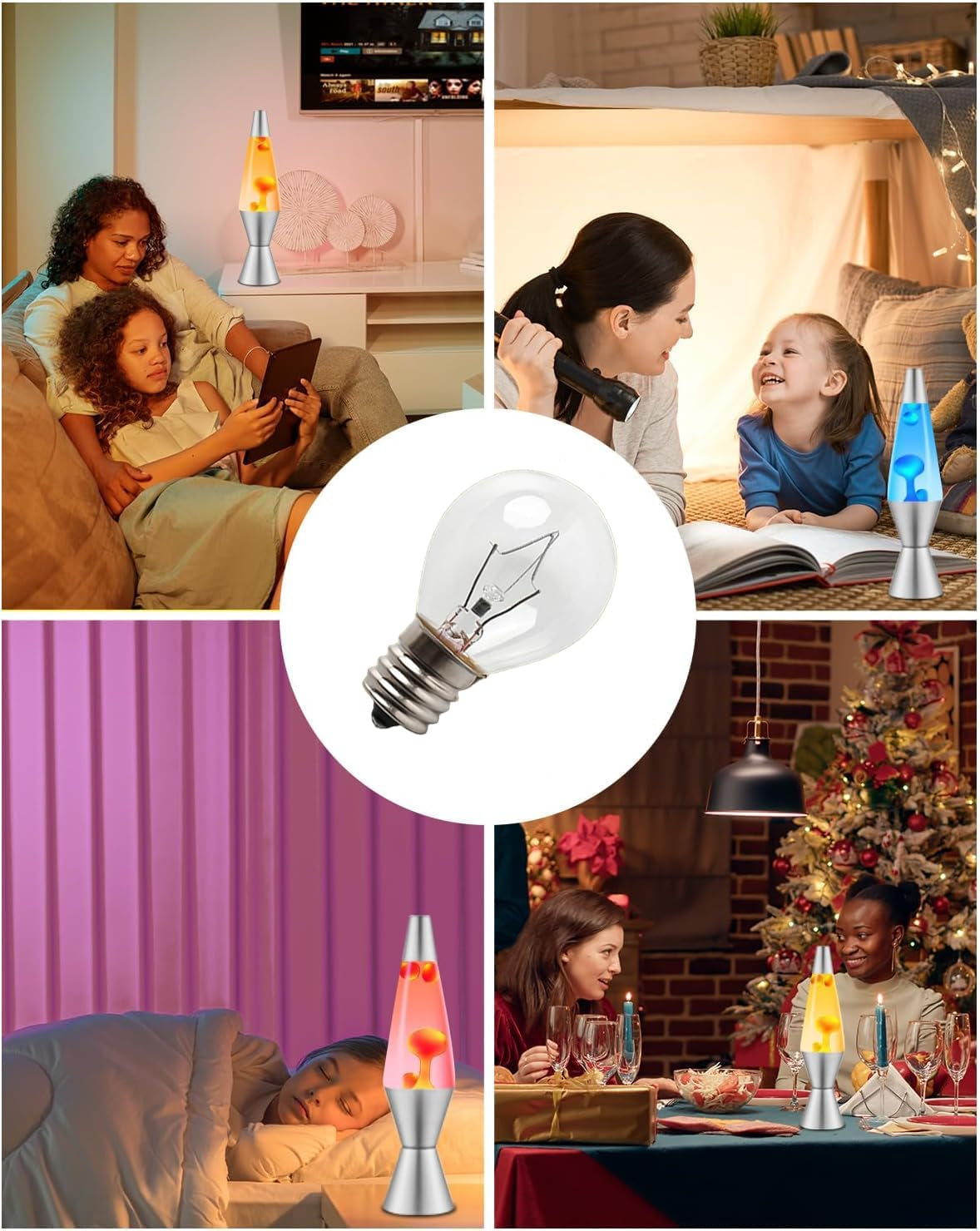 Lava Lamp Bulb 25 Watt, S11 E17 Base 120 Volt the Lava Original Replacement Bulb for 14.5 Inch Glitter and Lava Lamps - Dimmable - Warm White (S11-25W)