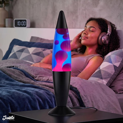 16" Beautiful Lamp- Blue with Purple Wax, Relaxing Liquid Lamp for Living Room Office Bedroom Adults Teens Kids, Magma Light, Night Light Nightlight, Home Decor