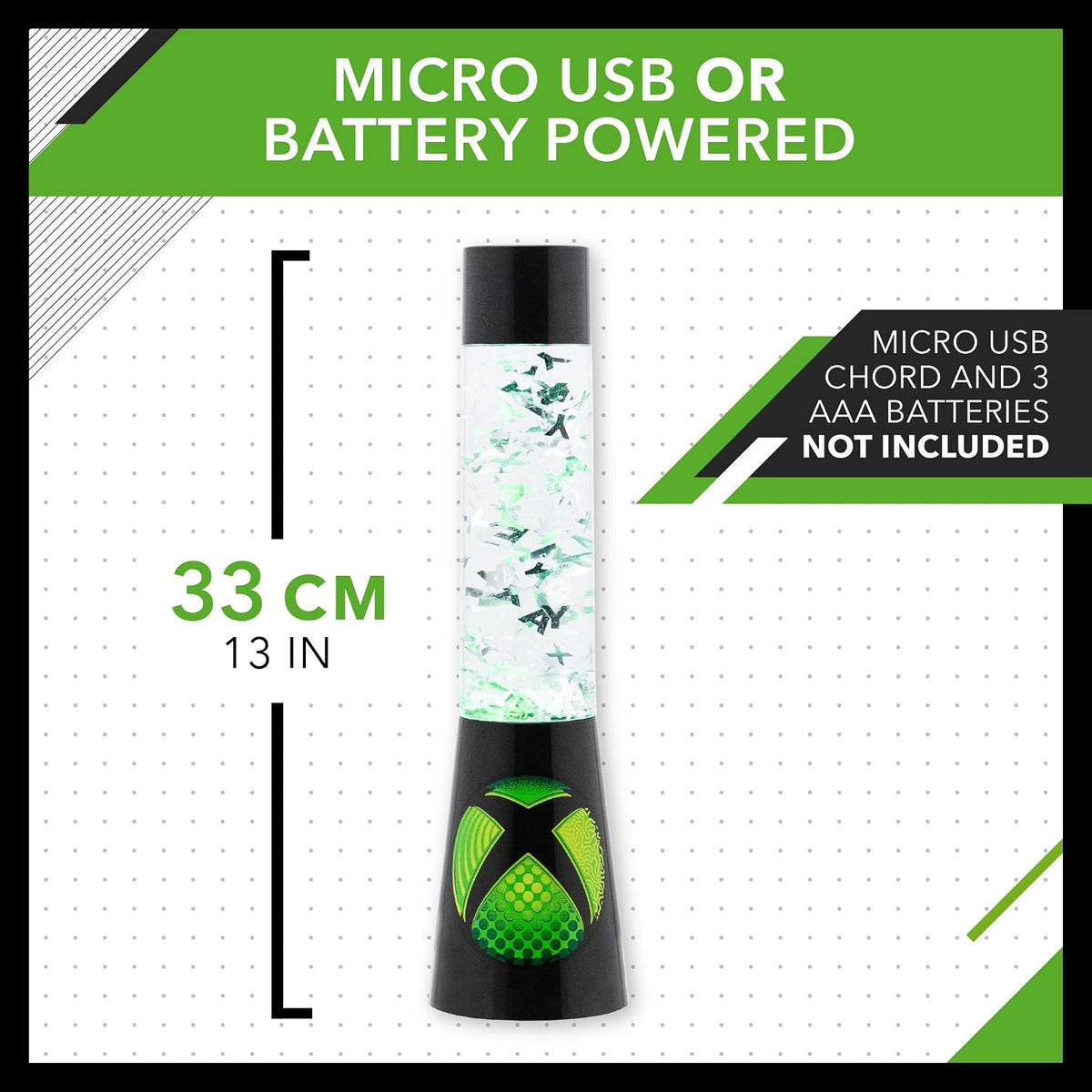 Xbox Glitter Flow Lamp, Night Light Mood Lighting, 33 Cm