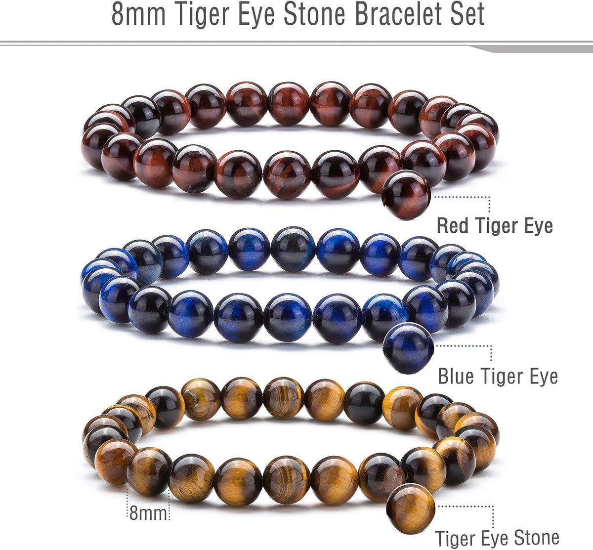 Men Women 8Mm Natural Stone Lava Rock Diffuser Bracelet