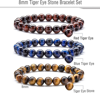 Men Women 8Mm Natural Stone Lava Rock Diffuser Bracelet