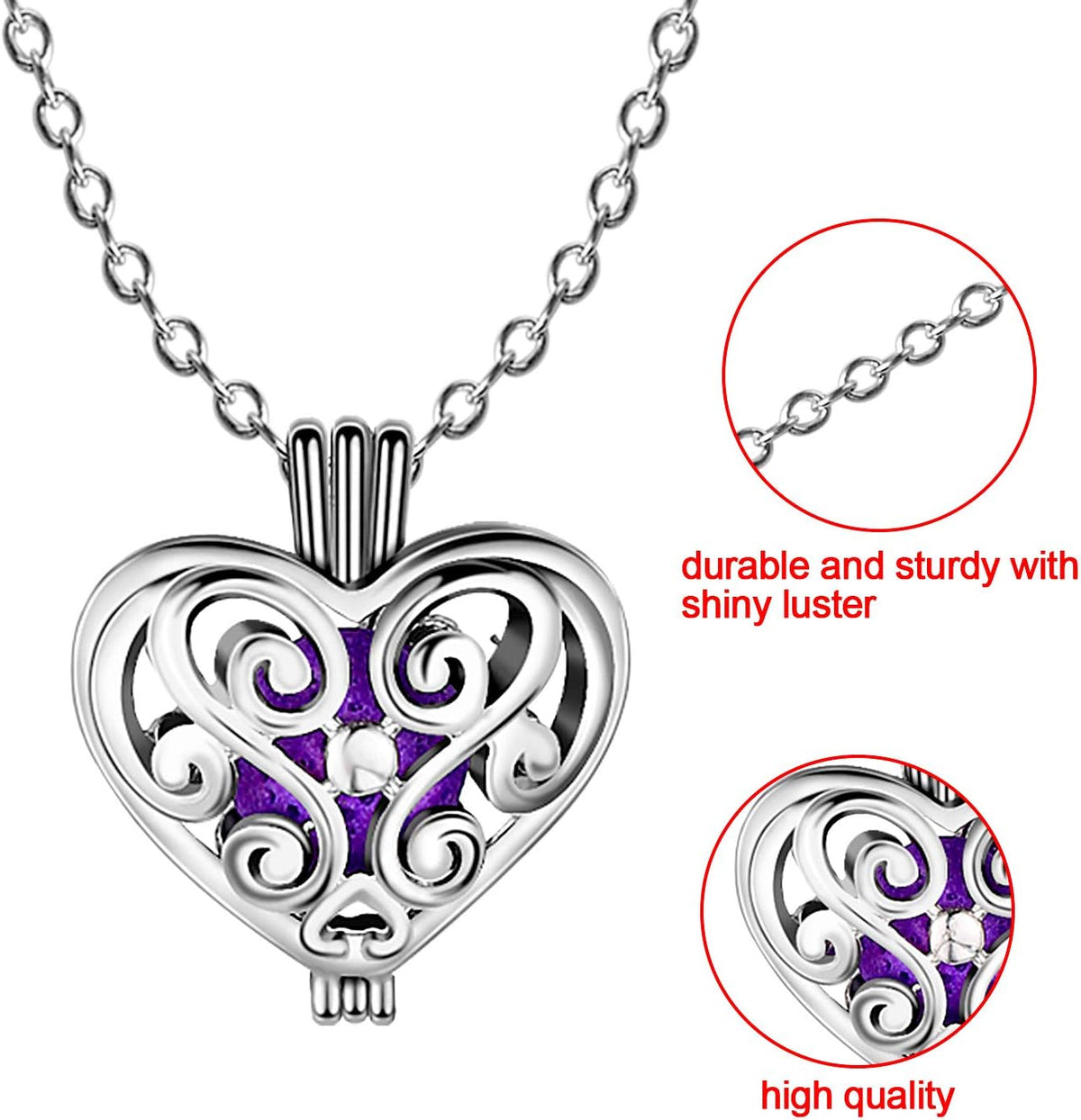 4 Pcs Aromatherapy Essential Oil Diffuser Necklace Gift for Women
