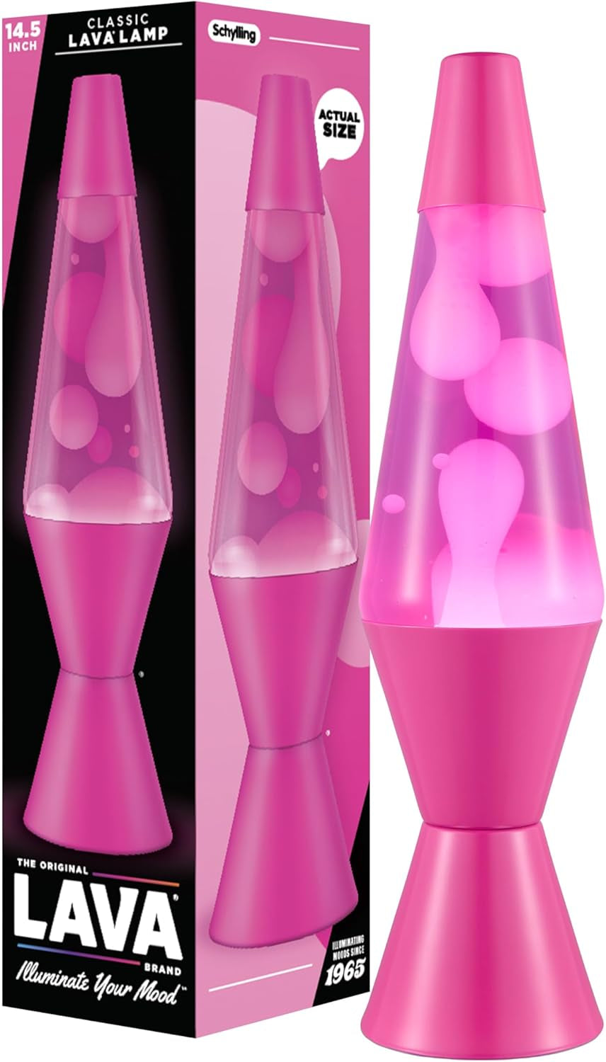 Lava the Original Lamp - New 14.5" Wild Pink – Classic Liquid Motion Lamp - White Wax and Pink Liquid - Item #2361 (Amazon Exclusive)