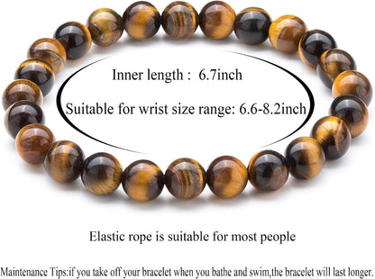Men Women 8Mm Natural Stone Lava Rock Diffuser Bracelet