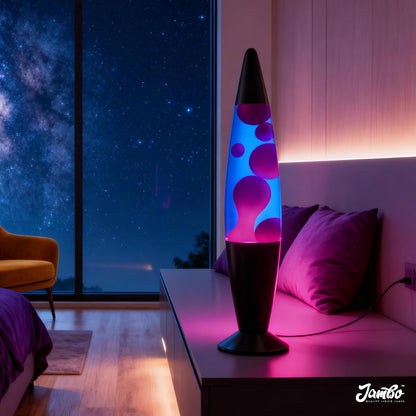 16" Beautiful Lamp- Blue with Purple Wax, Relaxing Liquid Lamp for Living Room Office Bedroom Adults Teens Kids, Magma Light, Night Light Nightlight, Home Decor