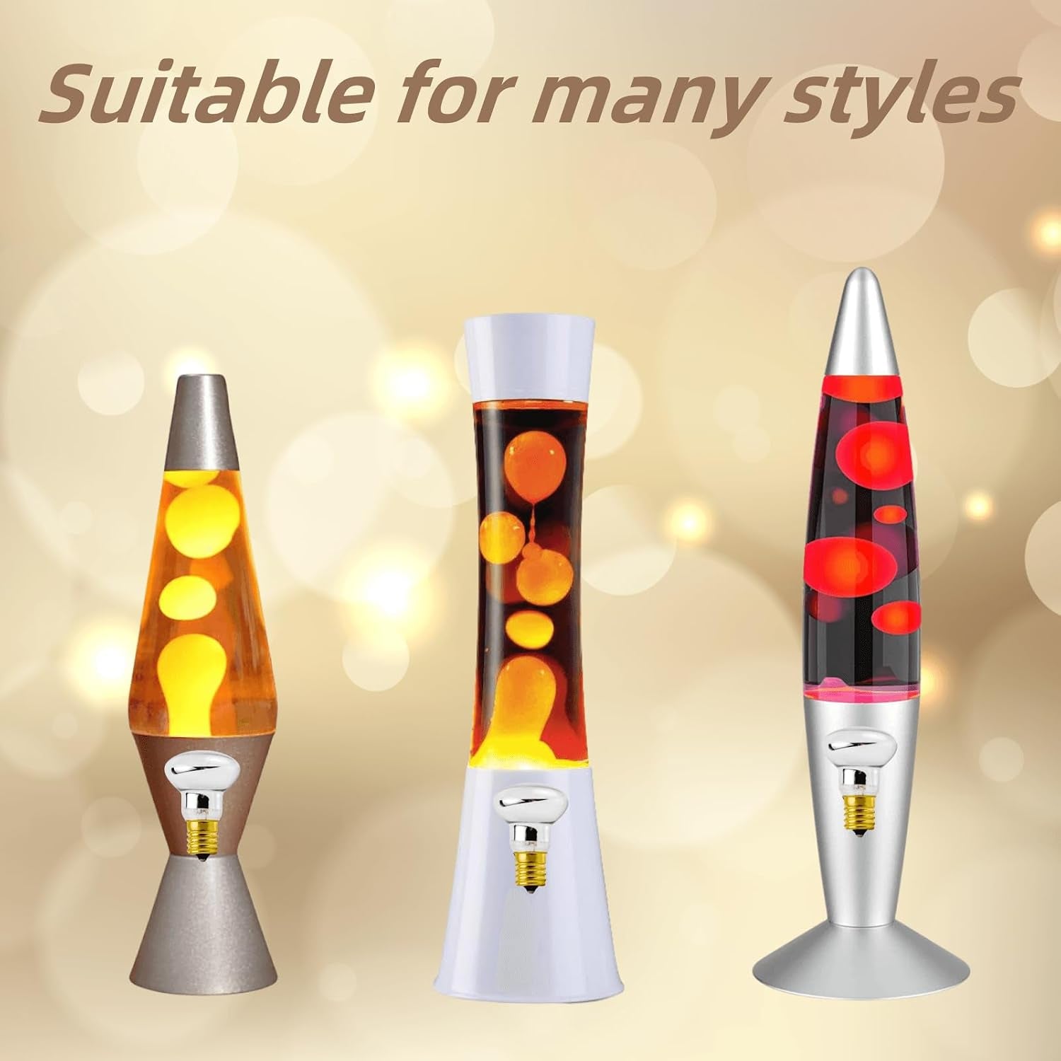 Lava Lamp Bulb, R39 E17 30W 120V, 2700K Warm White Dimmable, 2 Pack | Original Lava Lamp Light Bulb Replacement for Glitter Lamps, R39 Reflector, Steady Heat & Durable Filament