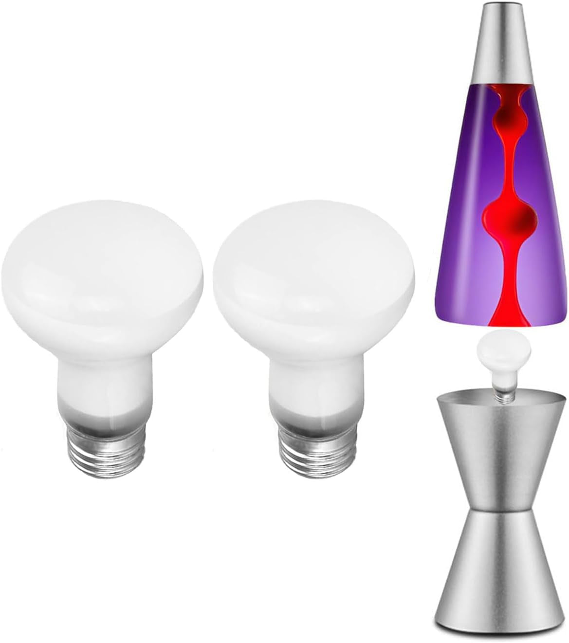 2-Pack 100W Lava Lamp Bulb, R20 Reflector E26 Base, AC 120V Lava Lamp Replacement Light Bulb, Compatible with XL or Grande & More