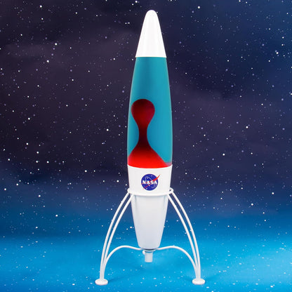 NASA Rocket Lamp | 17" Blue Liquid & Red Wax Lamp