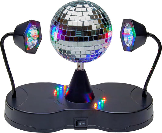 Rotating Disco Ball Light - Tabletop Mirror Strobe Lamp for Parties