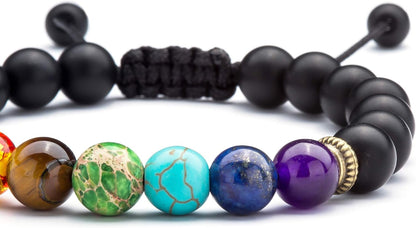 Men Women 8Mm Lava Rock Beads Chakra Bracelet