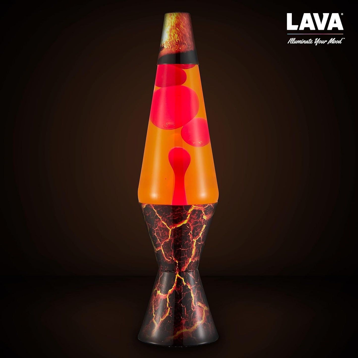 The Original Lava® Lamp - 14.5" Volcanic Crags - Classic Liquid Motion Lamp - Red Wax and Orange Liquid - #2078 (Amazon Exclusive)