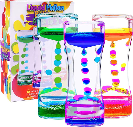 Liquid Motion Bubbler Visual Sensory Toys, Liquid Bubbler for Kids and Adults– New Big Calming Bubbler Toy- Colorful Liquid Hourhlass for School Supplier, Novelty Gifts, Desk Decor