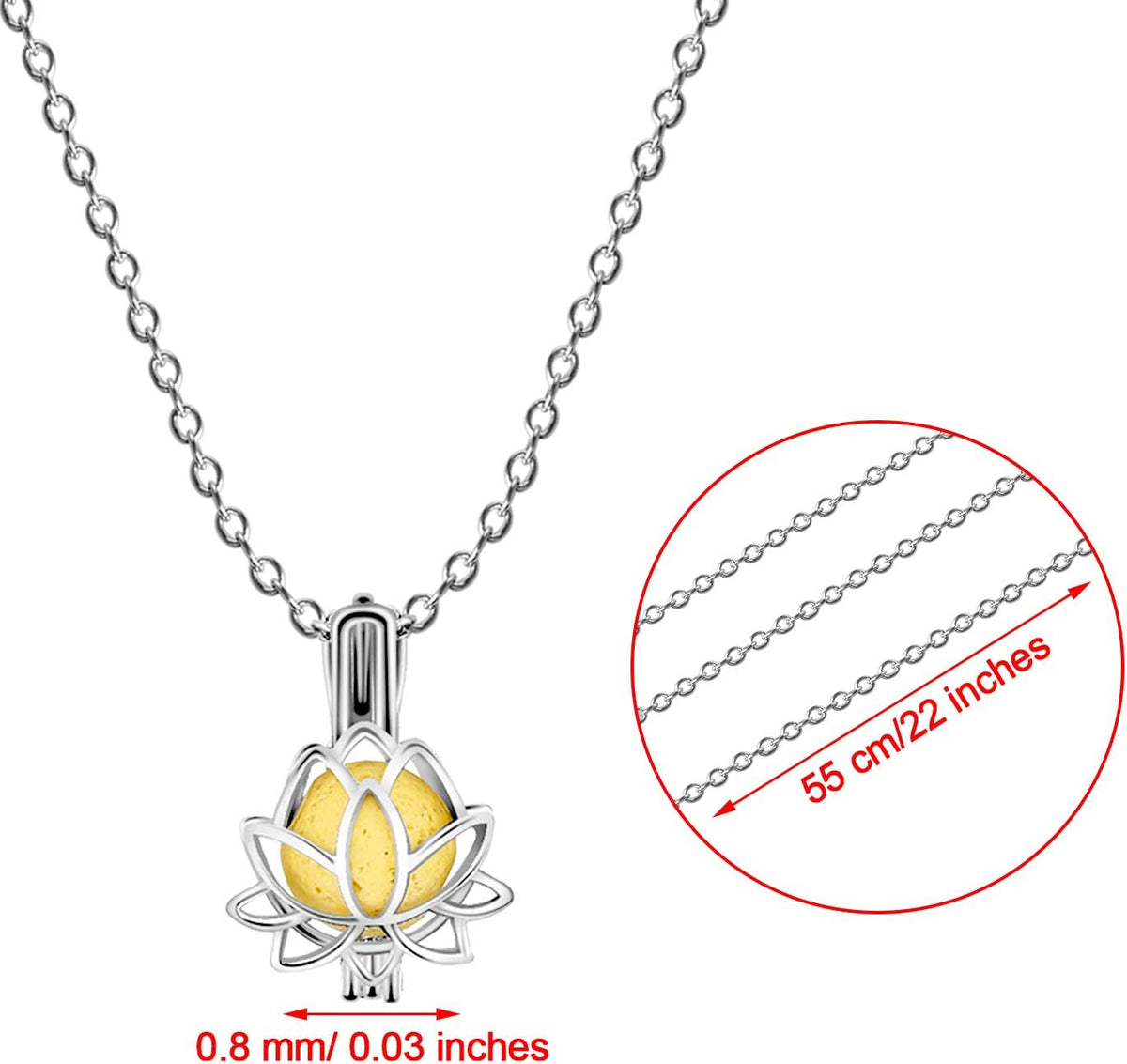 4 Pcs Aromatherapy Essential Oil Diffuser Necklace Gift for Women