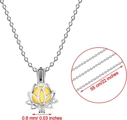 4 Pcs Aromatherapy Essential Oil Diffuser Necklace Gift for Women