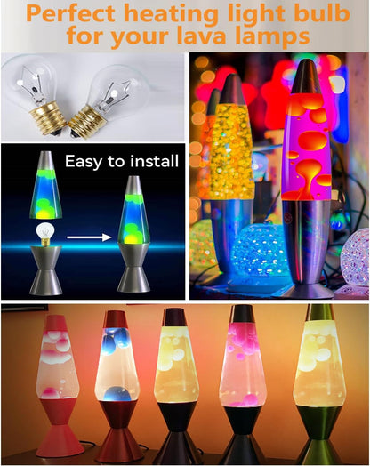 Lava Lamp Bulbs,25 Watt Original Replacement Bulbs for 14.5-Inch/20-Ounce Lava Lamp, High Temp Resistance, High-Output Heat S11 Bulb /120 Volt,Dimmable - Warm White-6 Pack