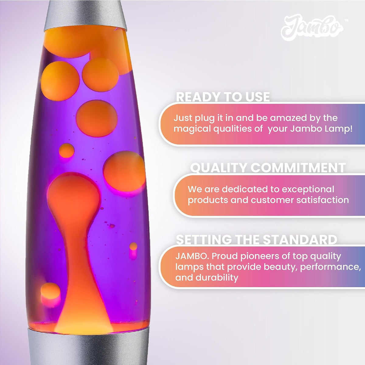 16" Beautiful Lamp- Purple with Yellow/Orange Wax, Relaxing Liquid Light, Night Light Nightlight, Home Decor Living Room Office Bedroom Lamp for Adults Teens Kids Magma Motion