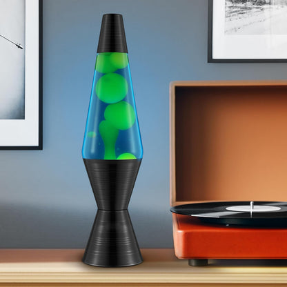 Lava the Original Lamp - 14.5'' Vinyl Record Grooved Base - Classic Liquid Motion Lamp - Yellow and Blue Liquid - Item #2020 (Amazon Exclusive)
