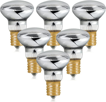 Lava Lamp Bulb, R39 E17 Reflector Type Bulb for Lava and Glitter Lamps, High-Output Heat 120V 30W Replacement Bulb with Dimmable, 2700K Warm White, 6000+Hours Long-Lasting Pack of 6