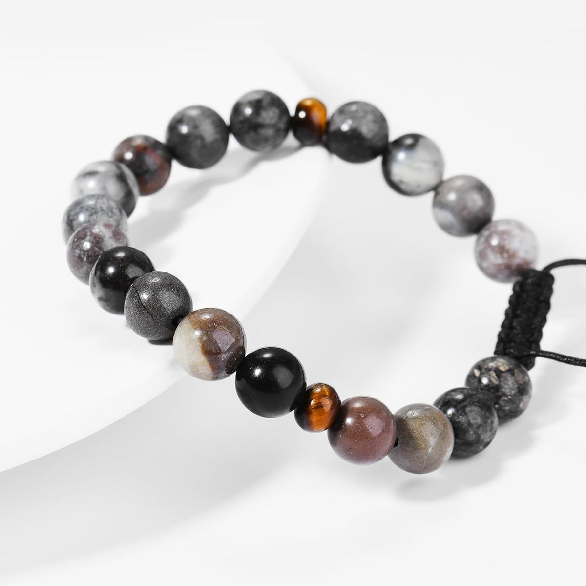 Black Beaded Bracelets for Men Boys: 6Mm Obsidian Onyx Lava Beads Mens Bracelet Set Mens Jewelry - Cool Anniversary Valentines Fathers Birthday Gifts for Him Boyfriend Husband Man Son Dad