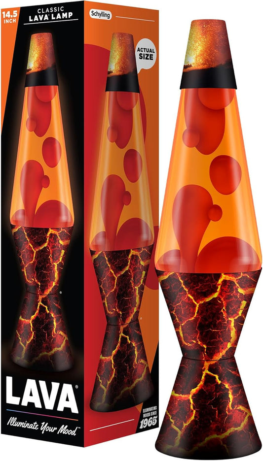 The Original Lava® Lamp - 14.5" Volcanic Crags - Classic Liquid Motion Lamp - Red Wax and Orange Liquid - #2078 (Amazon Exclusive)