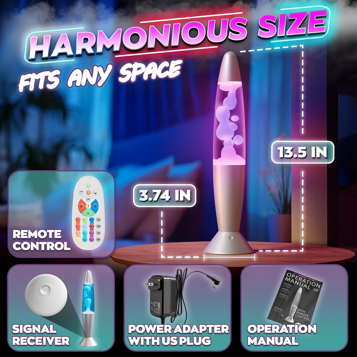 13.5 Inch LED Liquid Motion Lamp for Adults, 17 Color Changing