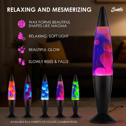 16" Beautiful Lamp- Blue with Purple Wax, Relaxing Liquid Lamp for Living Room Office Bedroom Adults Teens Kids, Magma Light, Night Light Nightlight, Home Decor