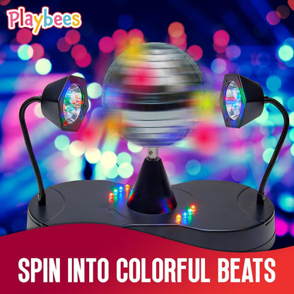 Rotating Disco Ball Light - Tabletop Mirror Strobe Lamp for Parties